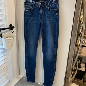 Silver skinny jeans mid-rise